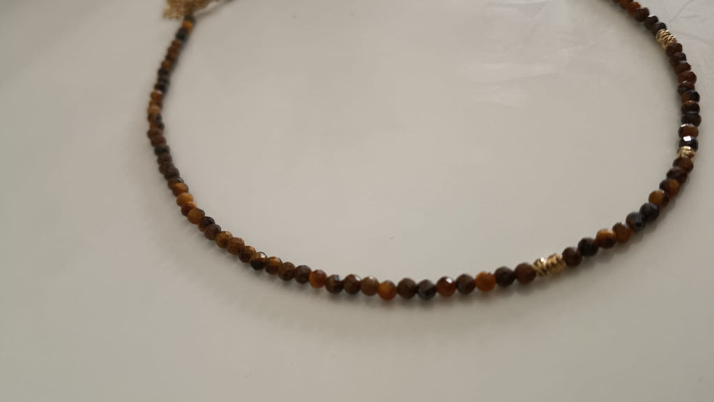 Collar Ojo de Tigre facetado