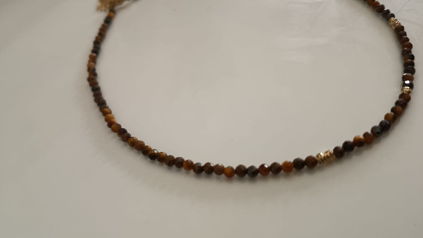 Collar de Ojo de Tigre Facetado - Protección y Poder Personal