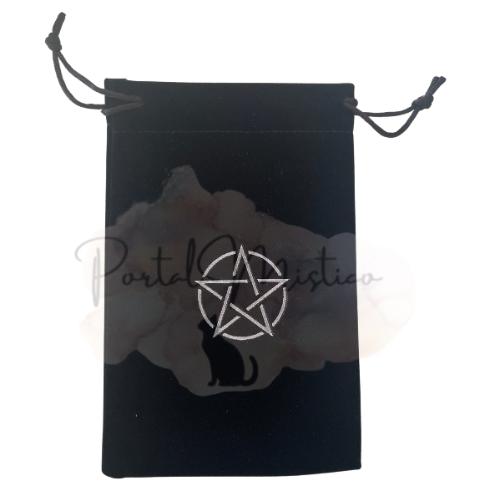 Bolsa para Tarot Pentáculo Negra - Protección para tus Mazos