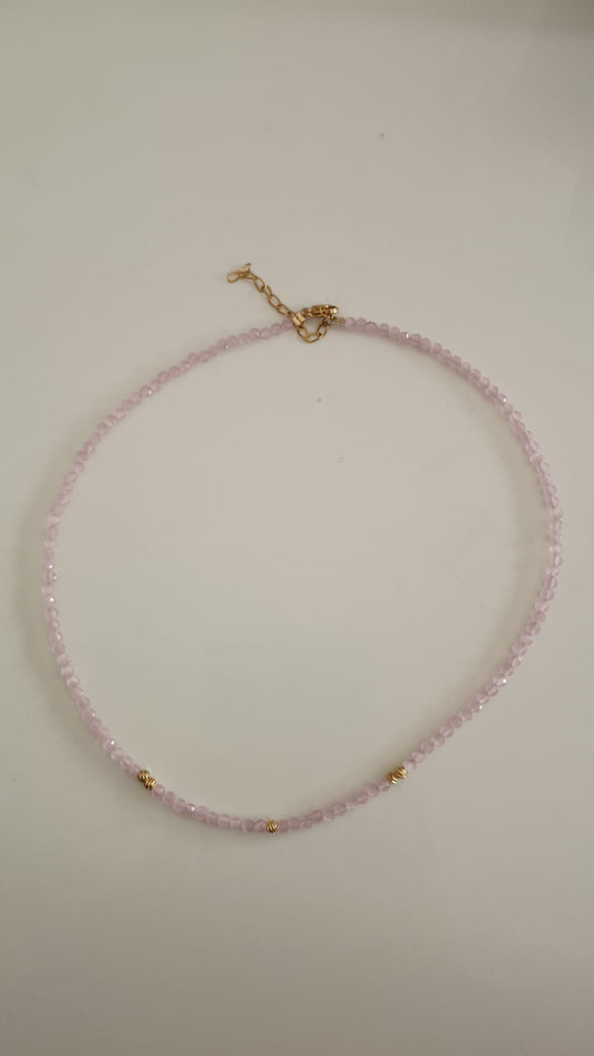 Collar de Cuarzo Rosa Facetado - Amor Infinito y Sanación