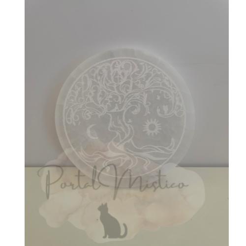 Placa de Selenita Árbol de la Vida - Conexión y Regeneración