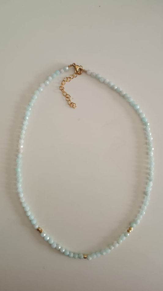 Collar de Amazonita Africana Facetada - Verdad y Valor