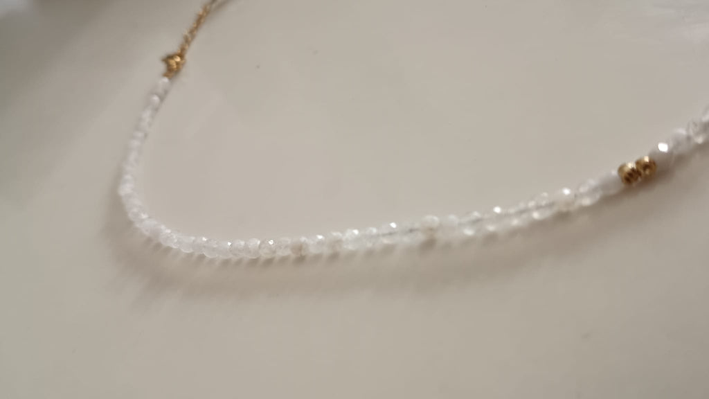Collar Piedra Luna facetada